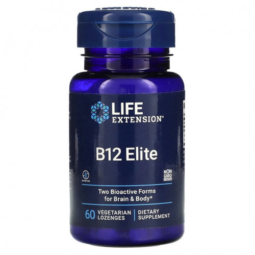 Life Extension, B12 Elite, 60 вегетарианских леденцов