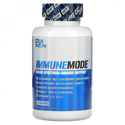 EVLution Nutrition, ImmuneMode, поддержка иммунитета широкого спектра действия, 30 растительных капсул