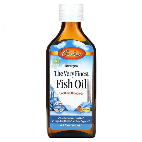 Carlson, The Very Finest Fish Oil, Just Peachie, 1,600 mg, 6.7 fl oz (200 ml)