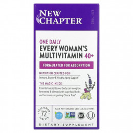 New Chapter, 40+ Every Woman's One Daily, витаминный комплекс на основе цельных продуктов для женщин старше 40 лет, 72 вегетарианские таблетки