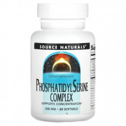 Source Naturals, комплекс с фосфатидилсерином, 500 мг, 60 капсул