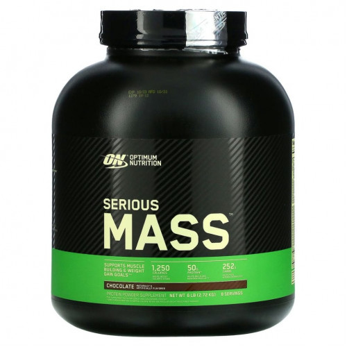 Optimum Nutrition, Serious Mass,High Protein Gain Powder, Chocolate, 6 lbs (2.72 kg)