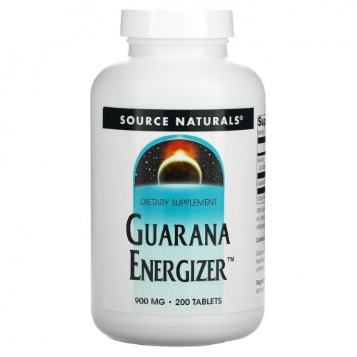 Source Naturals, Энергетик с гуараной, 900 мг, 200 таблеток