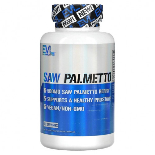 EVLution Nutrition, Saw Palmetto, 500 mg, 60 Veggie Capsules