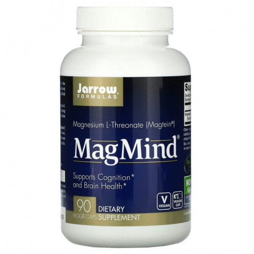 Jarrow Formulas, MagMind, магний, 90 вегетарианских капсул