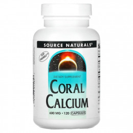 Source Naturals, коралловый кальций, 600 мг, 120 капсул