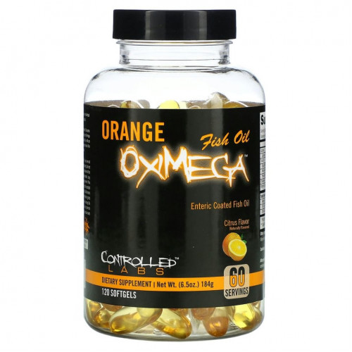 Controlled Labs, Orange OxiMega, рыбий жир, с цитрусовым вкусом, 120 капсул