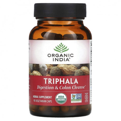 Organic India, трифала, 90 вегетарианских капсул