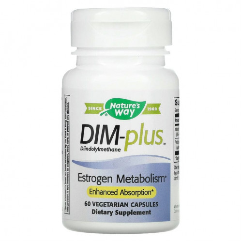 Nature's Way, DIM-Plus, Метаболизм эстрогенов, 60 вегетарианских капсул