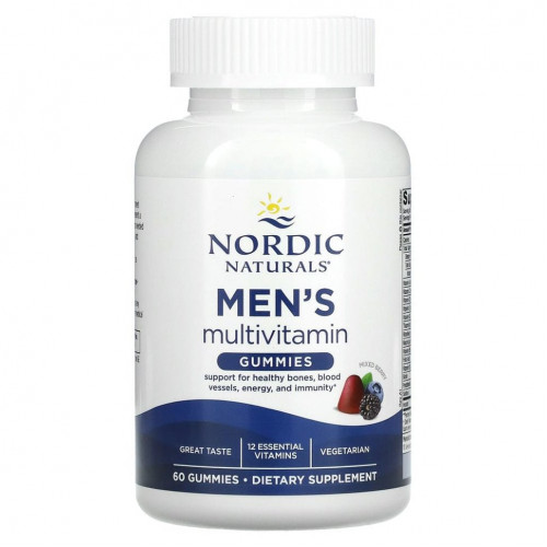 Nordic Naturals, Мультивитаминные жевательные мармеладки для мужчин, ягодное ассорти, 60 жевательных таблеток