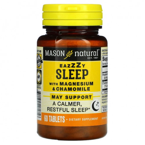 Mason Natural, Eazzzy Sleep с магнием и ромашкой, 60 таблеток