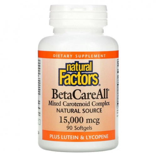 Natural Factors, BetaCareAll, 15 000 мкг, 90 капсул