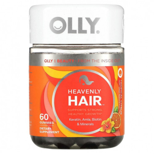 OLLY, Heavenly Hair, тропический цитрус, 60 жевательных таблеток