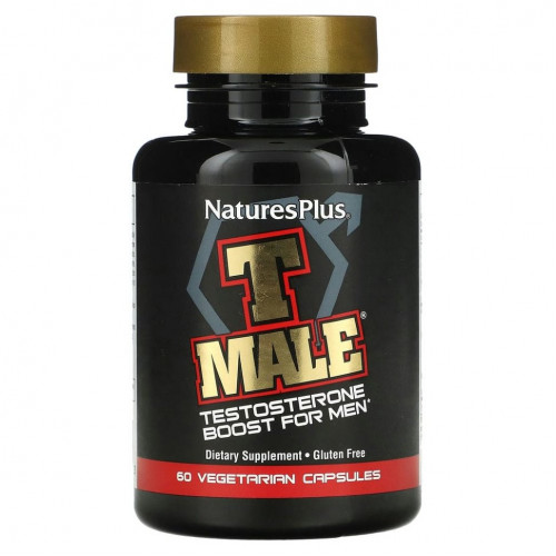 NaturesPlus, T Male, добавка с тестостероном для мужчин, 60 растительных капсул