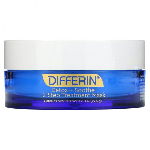 Differin, Detox + Soothe, 2-Step Beauty Treatment Mask, 1.75 oz (49.6 g)