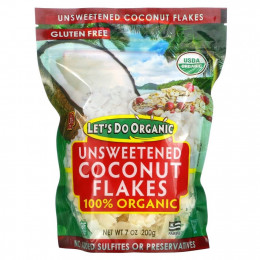 Edward & Sons, Edward & Sons, Let's Do Organic, 100% Organic Unsweetened Coconut Flakes, 7 oz (200 g)