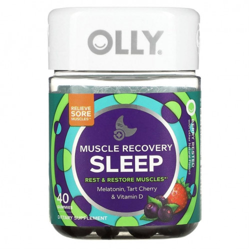 OLLY, Muscle Recovery Sleep, со вкусом ягод, 40 жевательных таблеток