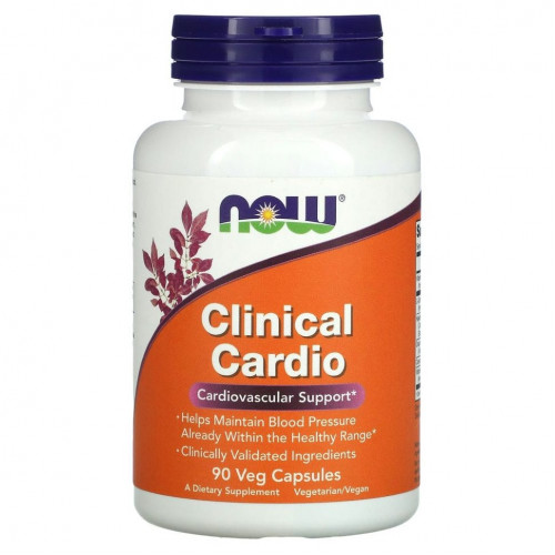 NOW Foods, Clinical Cardio, Поддержка сердечно-сосудистой системы, 90 растительных капсул