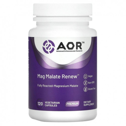 Advanced Orthomolecular Research AOR, Mag Malate Renew, 120 растительных капсул