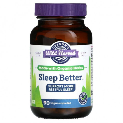 Oregon's Wild Harvest, Sleep Better, 90 Non-GMO Vegetarian Capsules