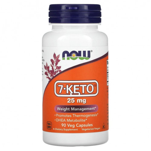 NOW Foods, 7-KETO, 25 мг, 90 растительных капсул