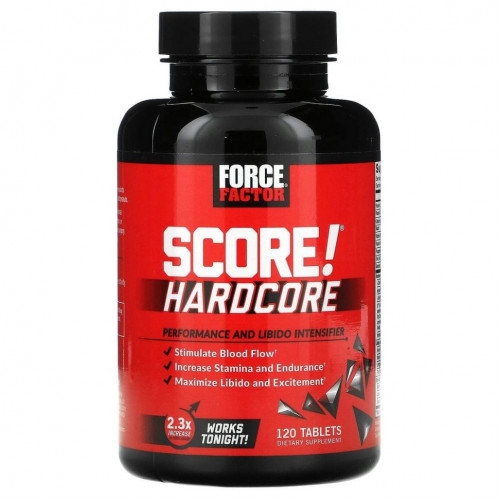 Force Factor, SCORE! Hardcore, средство для повышения производительности и либидо, 120 таблеток