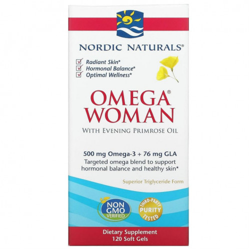 Nordic Naturals, Omega Woman, с маслом примулы вечерней, 120 капсул