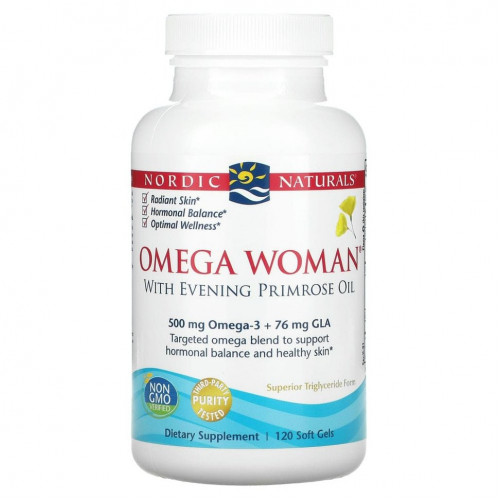 Nordic Naturals, Omega Woman, с маслом примулы вечерней, 120 капсул