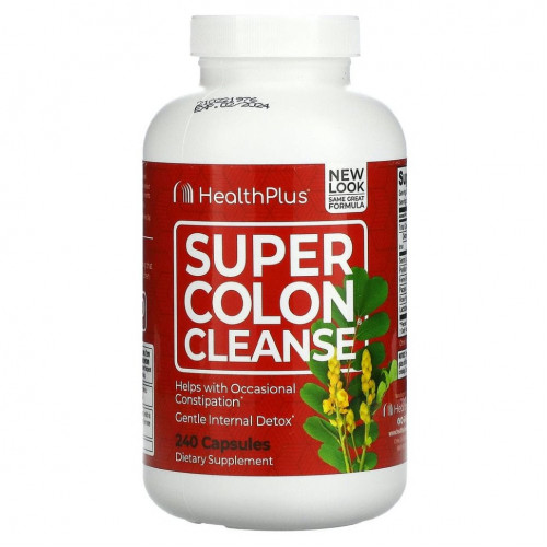 Health Plus, Super Colon Cleanse, превосходное средство для очищения толстой кишки, 240 капсул