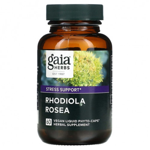 Gaia Herbs, Rhodiola Rosea, 60 растительных капсул с жидкостью