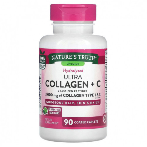 Nature's Truth, Ultra Collagen + C, 3000 мг, 90 капсул, покрытых оболочкой