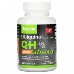 Jarrow Formulas, Убихинол QH-Absorb, 200 мг, 60 мягких гелевых капсул