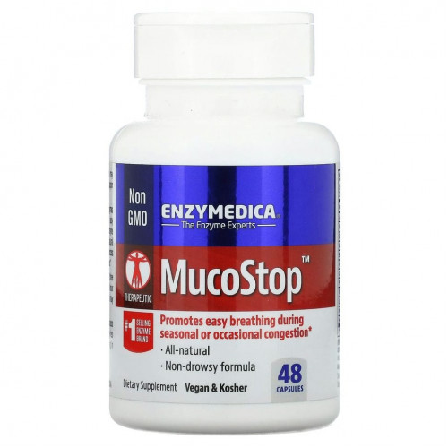 Enzymedica, MucoStop, 48 капсул