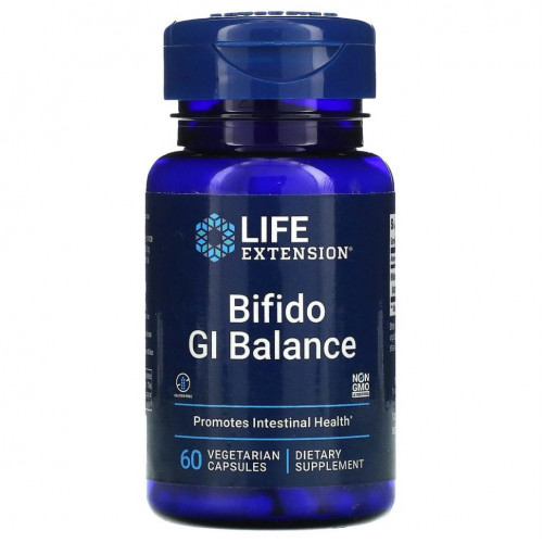 Life Extension, Bifido GI Balance, добавка для поддержки ЖКТ, 60 вегетарианских капсул