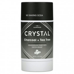 Crystal Body Deodorant, Обогащенный магнием дезодорант, древесный уголь + чайное дерево, 2,5 унции (70 г)