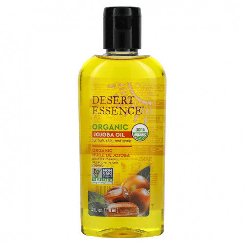 Desert Essence, Organic Jojoba Oil for Hair, Skin and Scalp, 4 fl oz (118 ml)