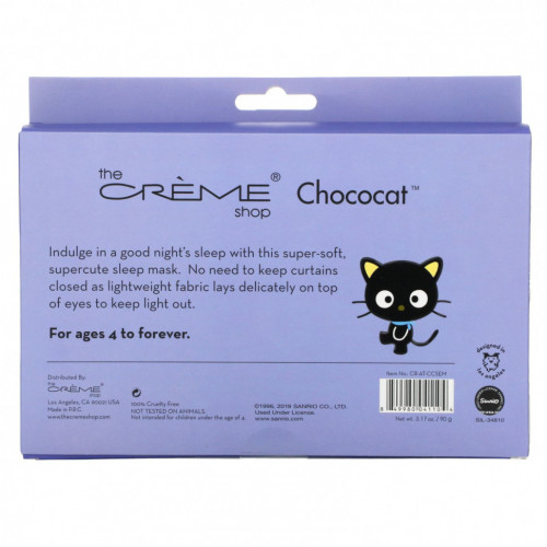 The Creme Shop, Плюшевая маска для сна, Chococat, 1 шт., 90 г (3,17 унции)