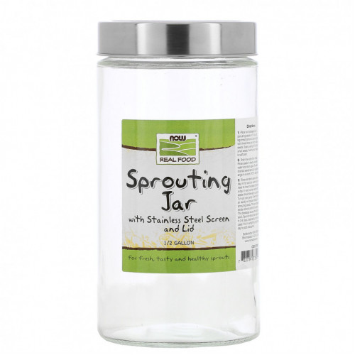 NOW Foods, Sprouting Jar, 1,89 л (1/2 галлона)