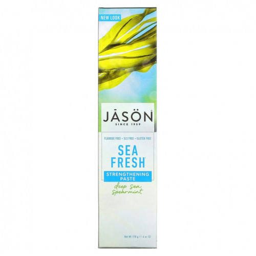 Jason Natural, Sea Fresh, укрепляющая зубная паста, вкус мяты, 170 г (6 унций)