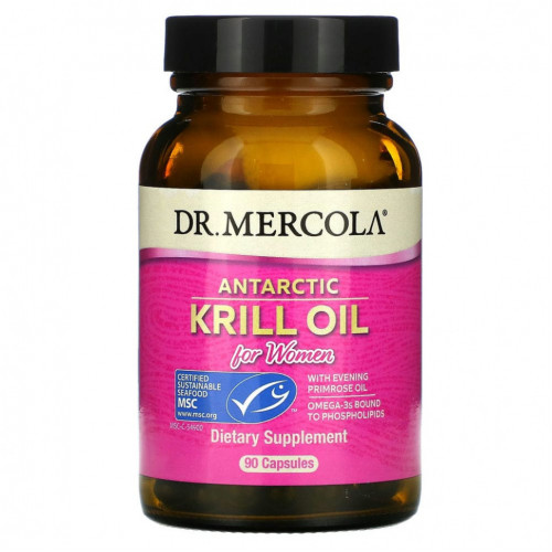 Dr. Mercola, масло антарктического криля для женщин, 90 капсул