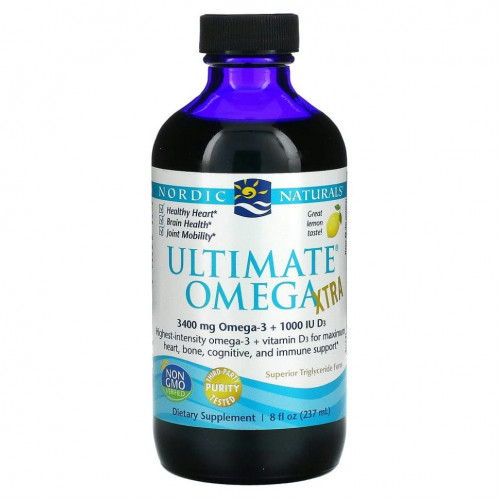 Nordic Naturals, Ultimate Omega Xtra, лимон, 8 жидких унций (237 мл)