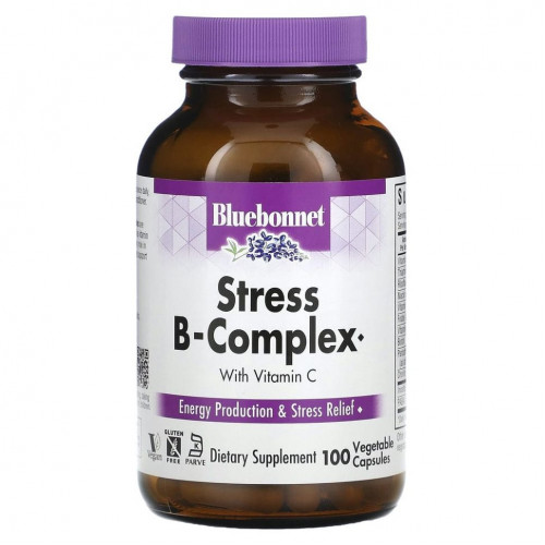 Bluebonnet Nutrition, Stress B-Complex, 100 растительных капсул