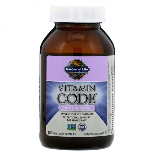 Garden of Life, Vitamin Code, RAW Prenatal, 180 вегетарианских капсул