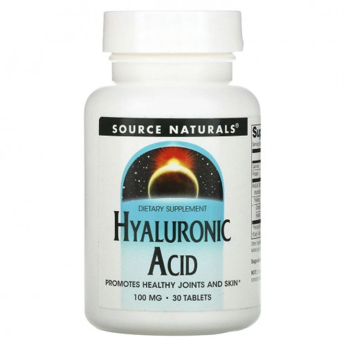 Source Naturals, Гиалуроновая кислота, 100 мг, 30 таблеток