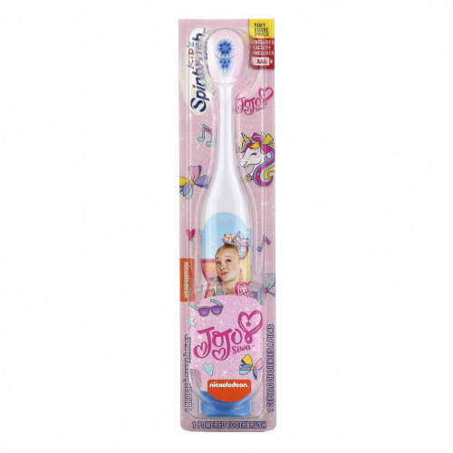 Arm & Hammer, Kid's Spinbrush, JoJo Siwa, мягкая зубная щетка на батарейках, 1 шт.