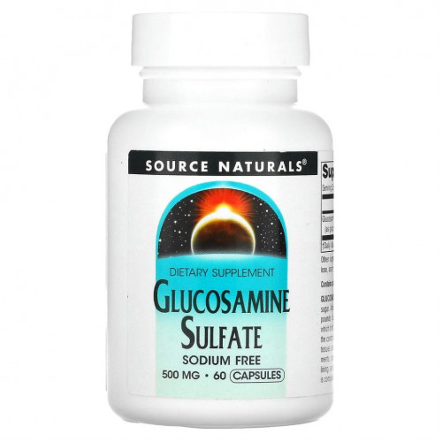 Source Naturals, Glucosamine Sulfate, Sodium Free, 500 mg, 60 Capsules