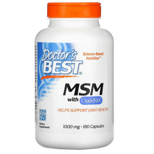 Doctor's Best, МСМ с OptiMSM, 1000 мг, 180 капсул