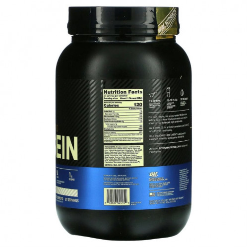 Optimum Nutrition, Gold Standard 100% Casein, казеин со вкусом печенья и сливок, 909 г (2 фунта)