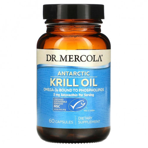 Dr. Mercola, Жир антарктического криля, 60 капсул