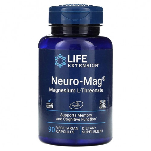 Life Extension, Neuro-Mag, L-треонат магния, 90 вегетарианских капсул